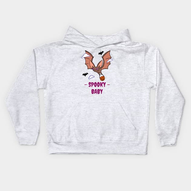 Spooky baby bat halloween Kids Hoodie by Mplanet